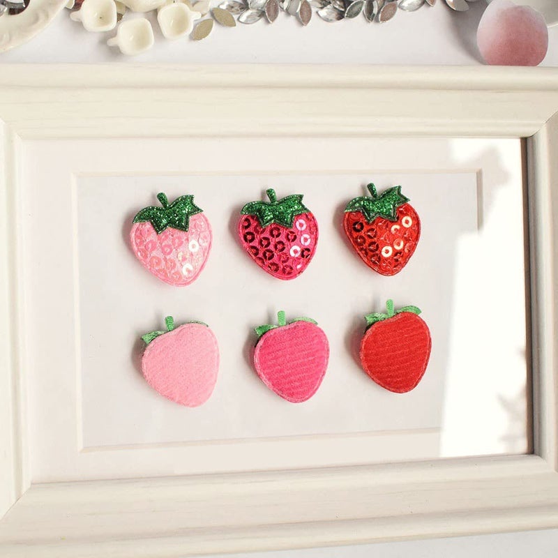 YYCRAFT 60pcs Padded Sequin Strawberry Appliques for DIY Sewing Craft-3 Colors - Image 5